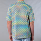 Men's Printed Pima Cotton / Stretch Full Button Front Shirt - Spinng Tops Yellow