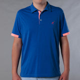 Men's Solid Polo With Contrast Sleeve - Royal Heather