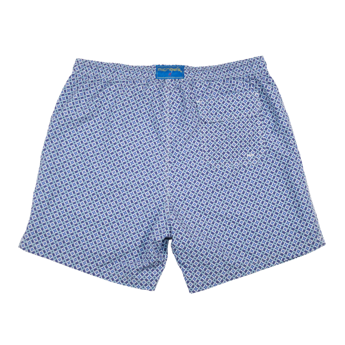 Men's Cyclist Liner Swim Trunks - Mosaic Navy/Aqua