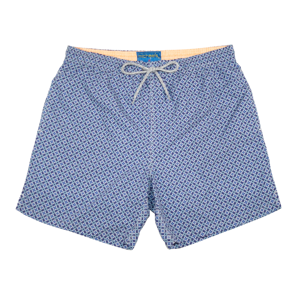 Men's Cyclist Liner Swim Trunks - Mosaic Navy/Aqua