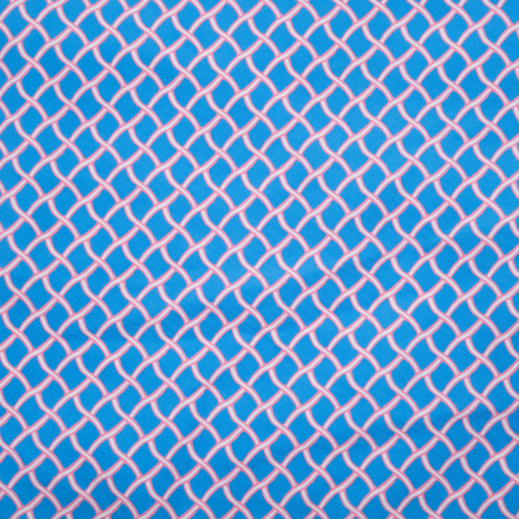 Men's Mesh Liner Swim Trunks - Nautical Mesh Turquoise/Coral