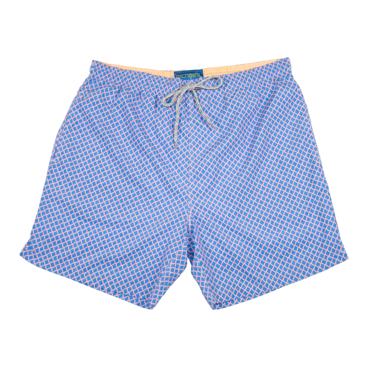 Men's Mesh Liner Swim Trunks - Nautical Mesh Turquoise/Coral