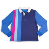 Men's Verigated Stripe Long Sleeve Rugby Shirt