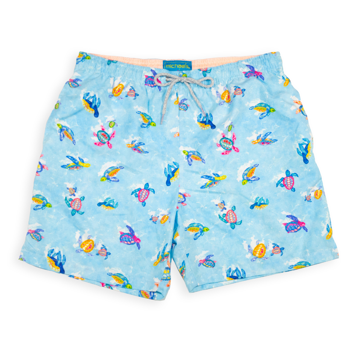 Boy's Cyclist Liner Swim Trunks - New Turtles Blue