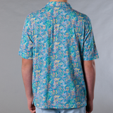 Men's Printed Pima Cotton / Stretch Short Sleeve Shirt - Paisley Storm