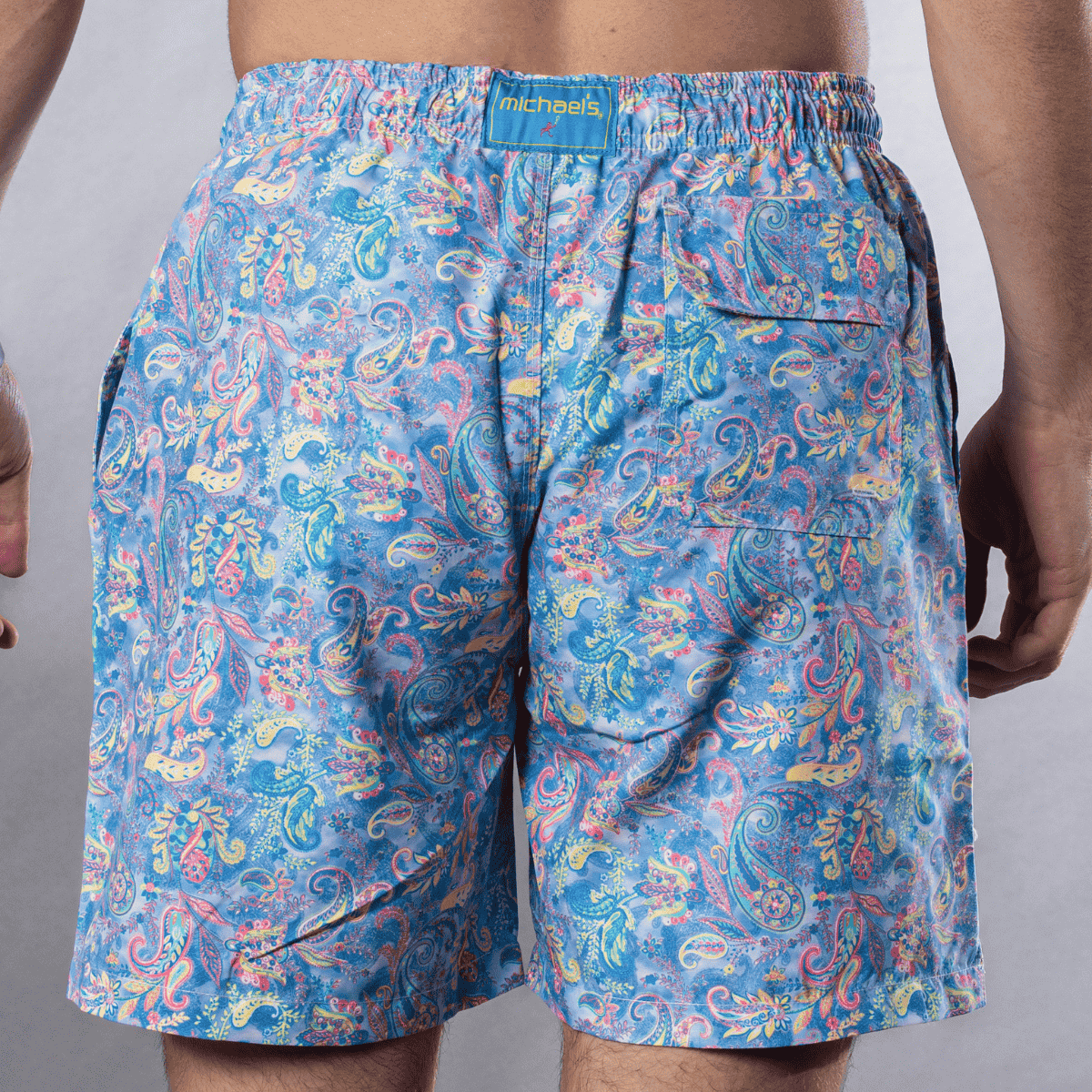 Men's Cyclist Liner Swim Trunks - Paisley Storm