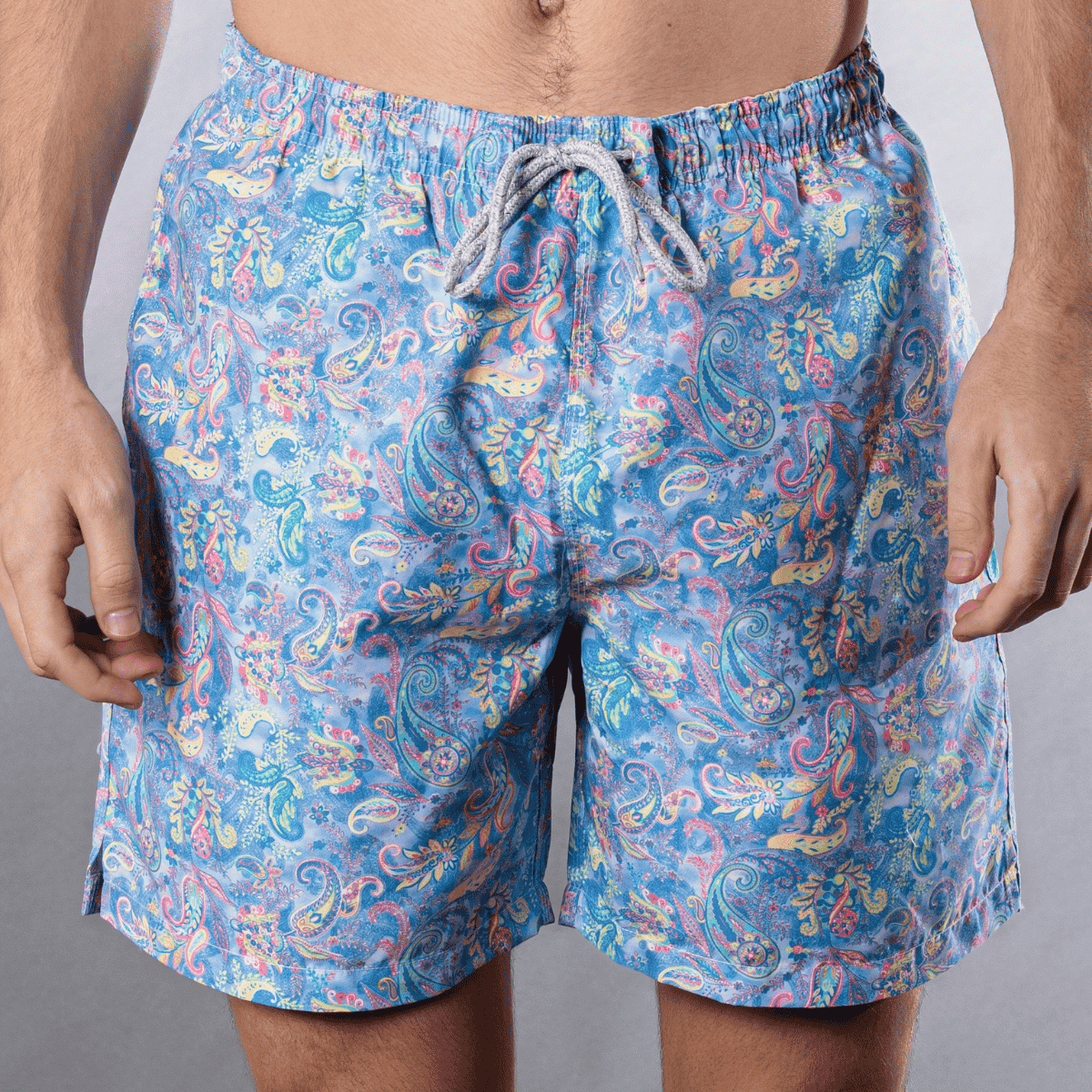 Men's Cyclist Liner Swim Trunks - Paisley Storm