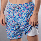 Men's Cyclist Liner Swim Trunks - Persian Royal Blue