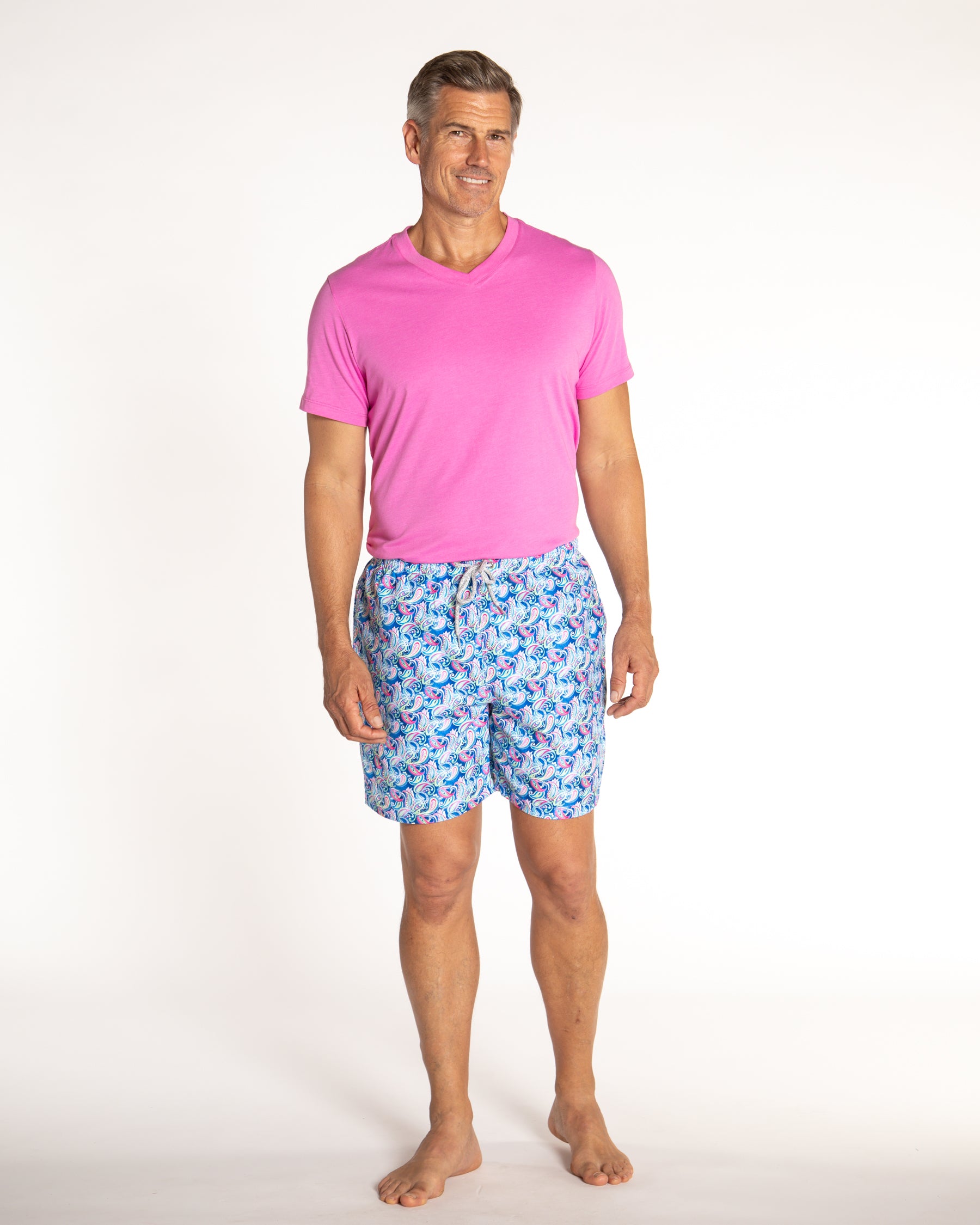 Men's Cyclist Liner Swim Trunks - Persian Royal