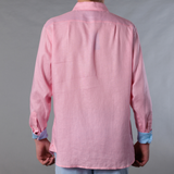 Men's Solid Long Sleeve Linen Shirt