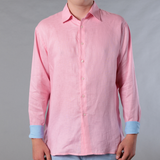 Men's Solid Long Sleeve Linen Shirt