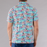 Men's Printed Pima Cotton / Stretch Short Sleeve Shirt - Portofino Multicolored