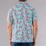 Men's Printed Pima Cotton / Stretch Full Button Front Shirt - Portofino Multicolored