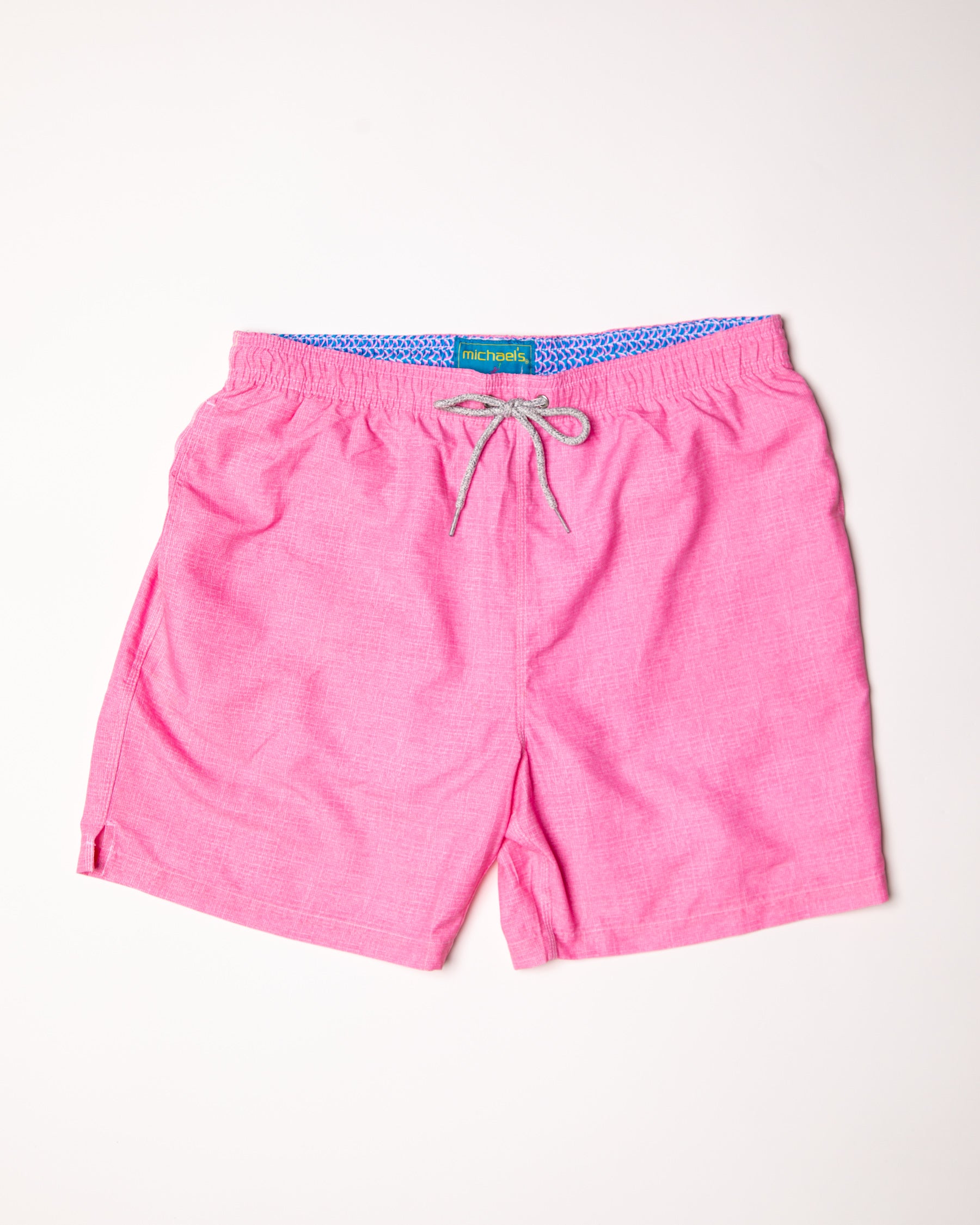 Boy's Cyclist Swim Trunks - Solid Linen Coral