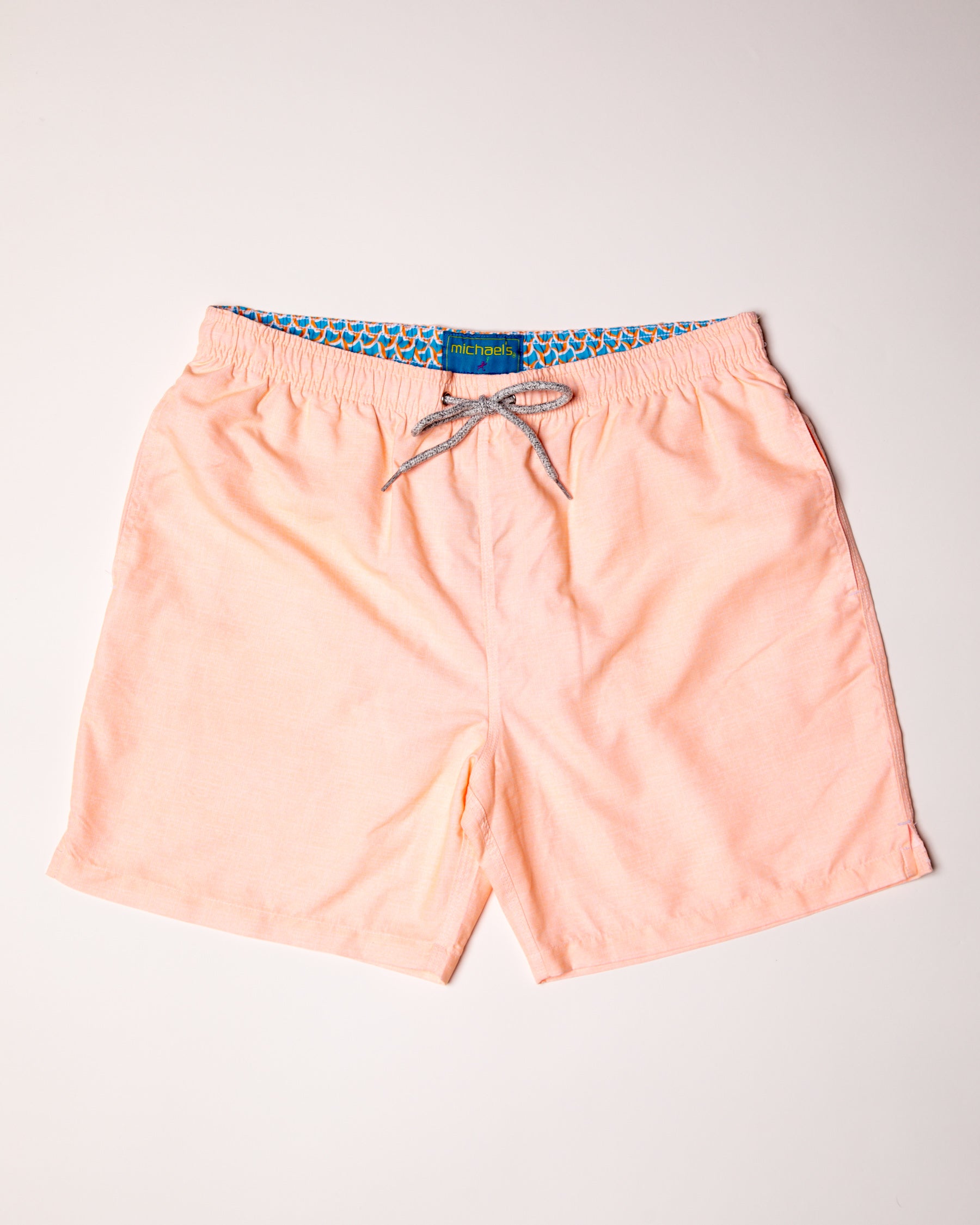 Boy's Cyclist Swim Trunks - Solid Linen Orange