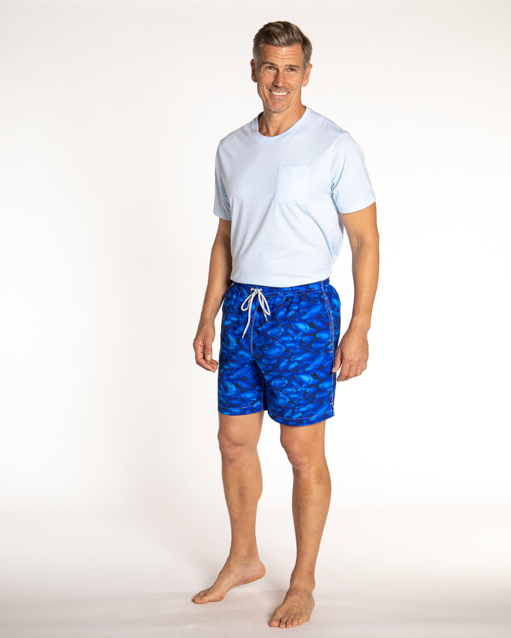 Men's Mesh Liner Swim Trunks - Rolex Fish Navy