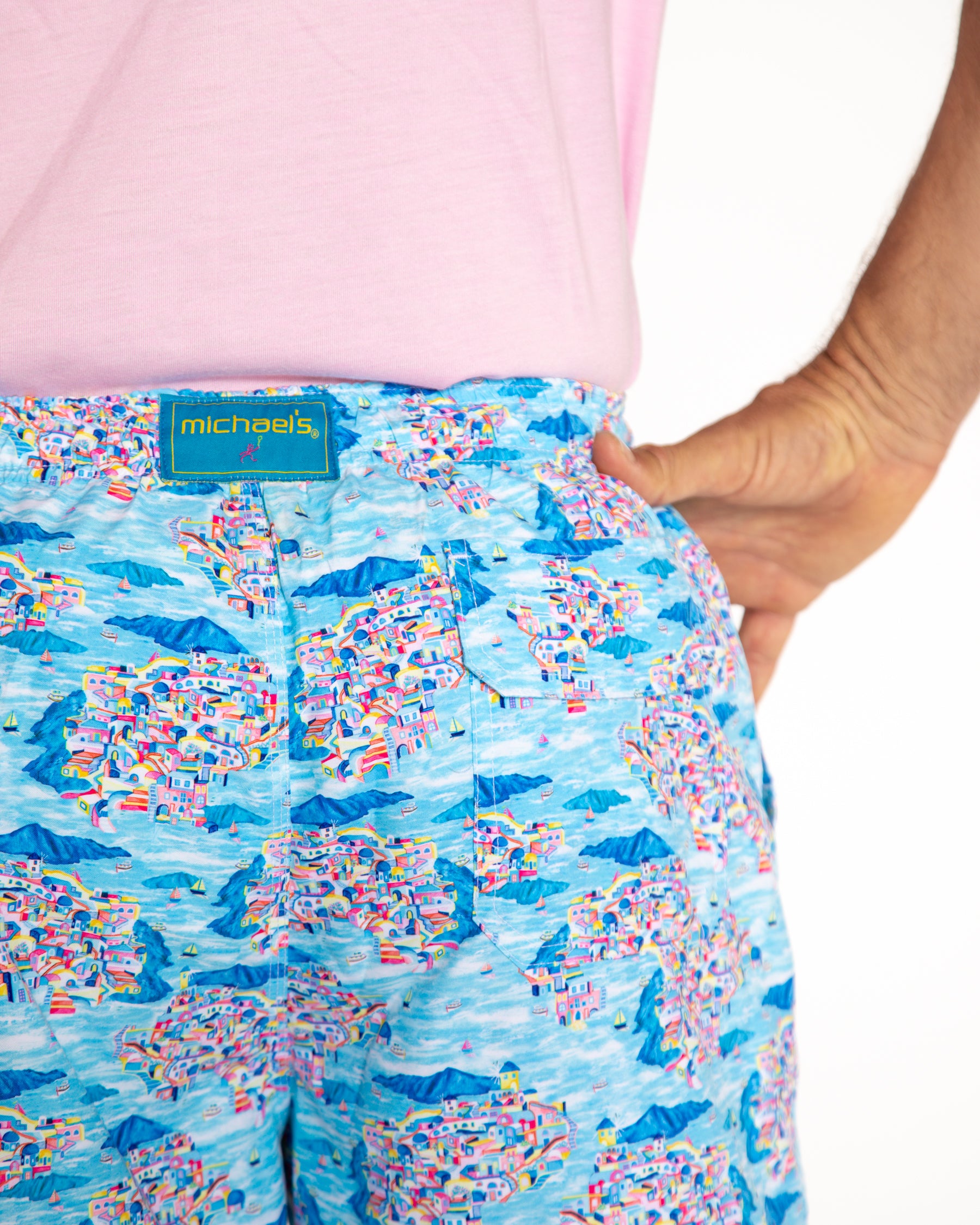 Men's Mesh Liner Swim Trunks - Santorini Multicolored