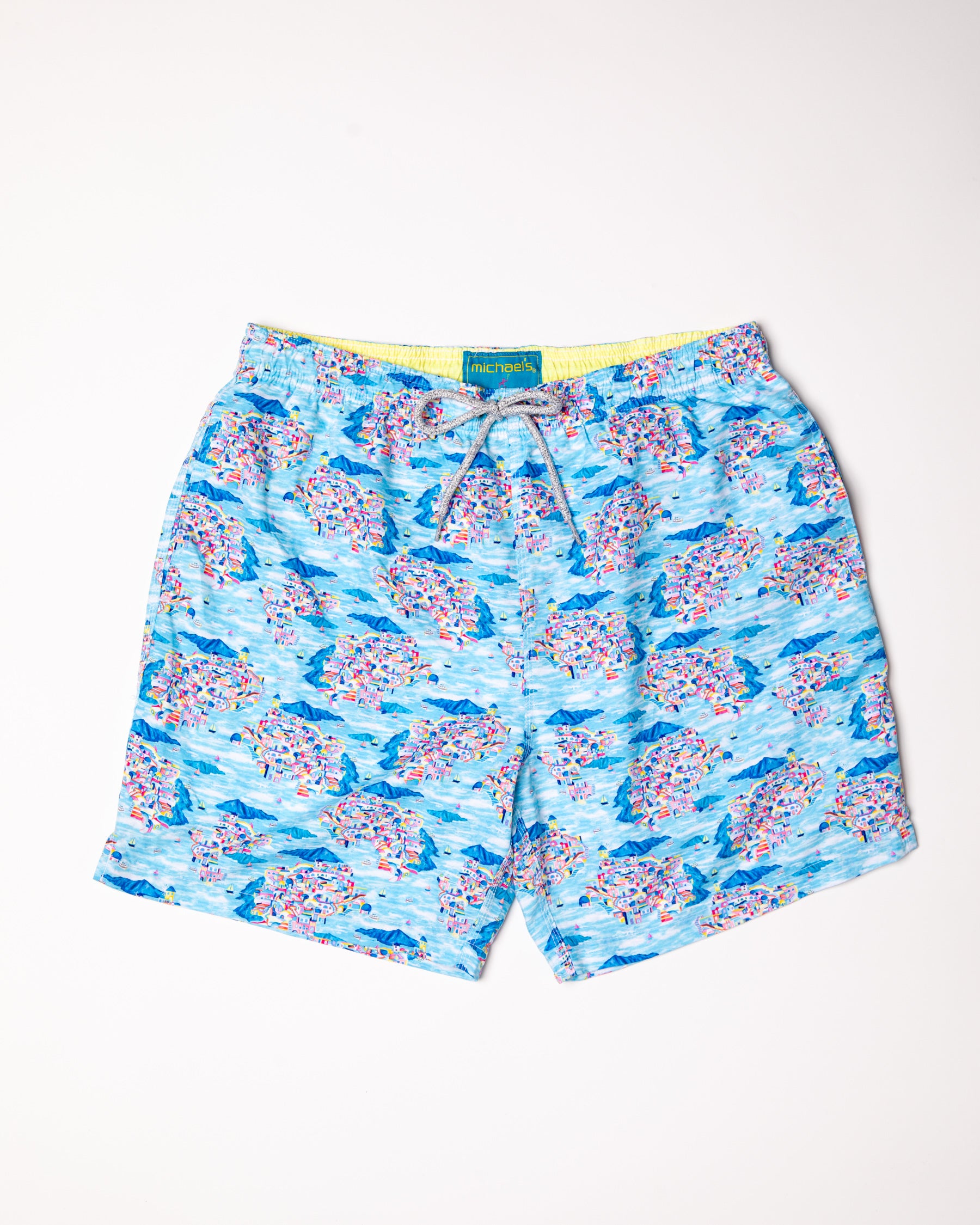 Boy's Cyclist Swim Trunks - Santorini Multicolored