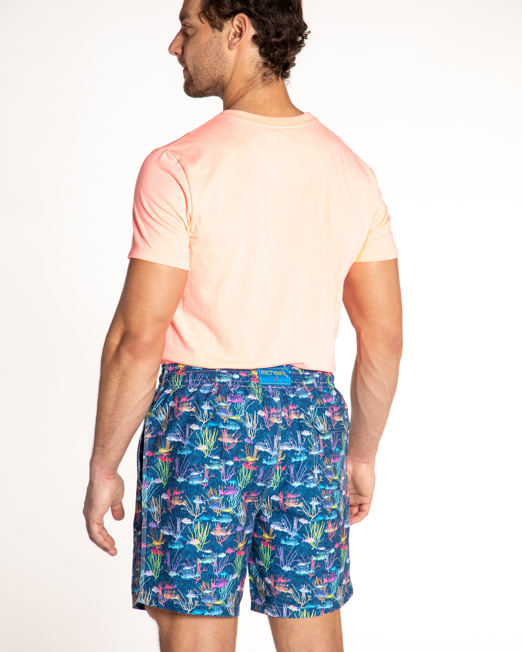 Men's Mesh Liner Swim Trunks - School of Fish Navy