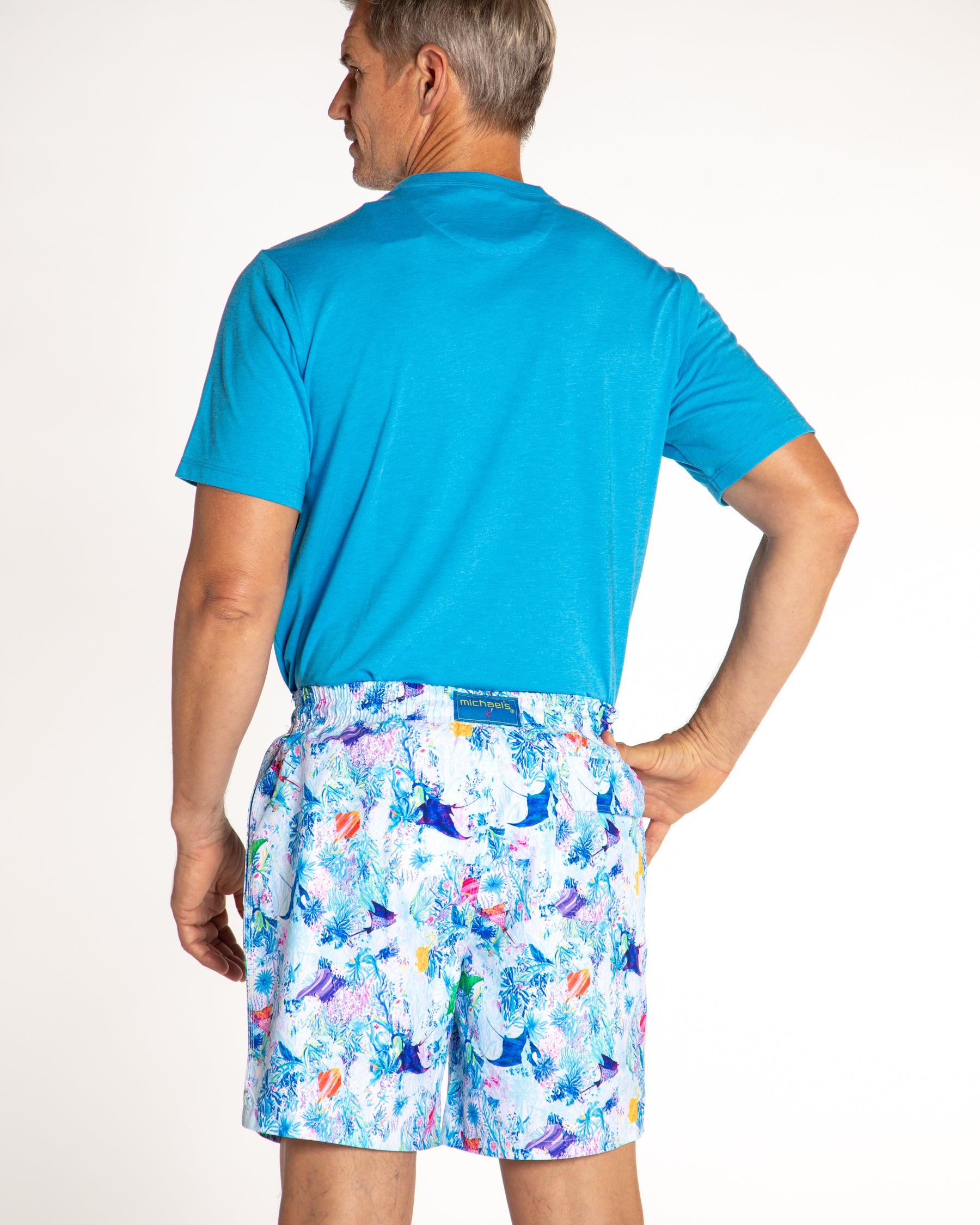 Men's Cyclist Liner Swim Trunks - Searays White