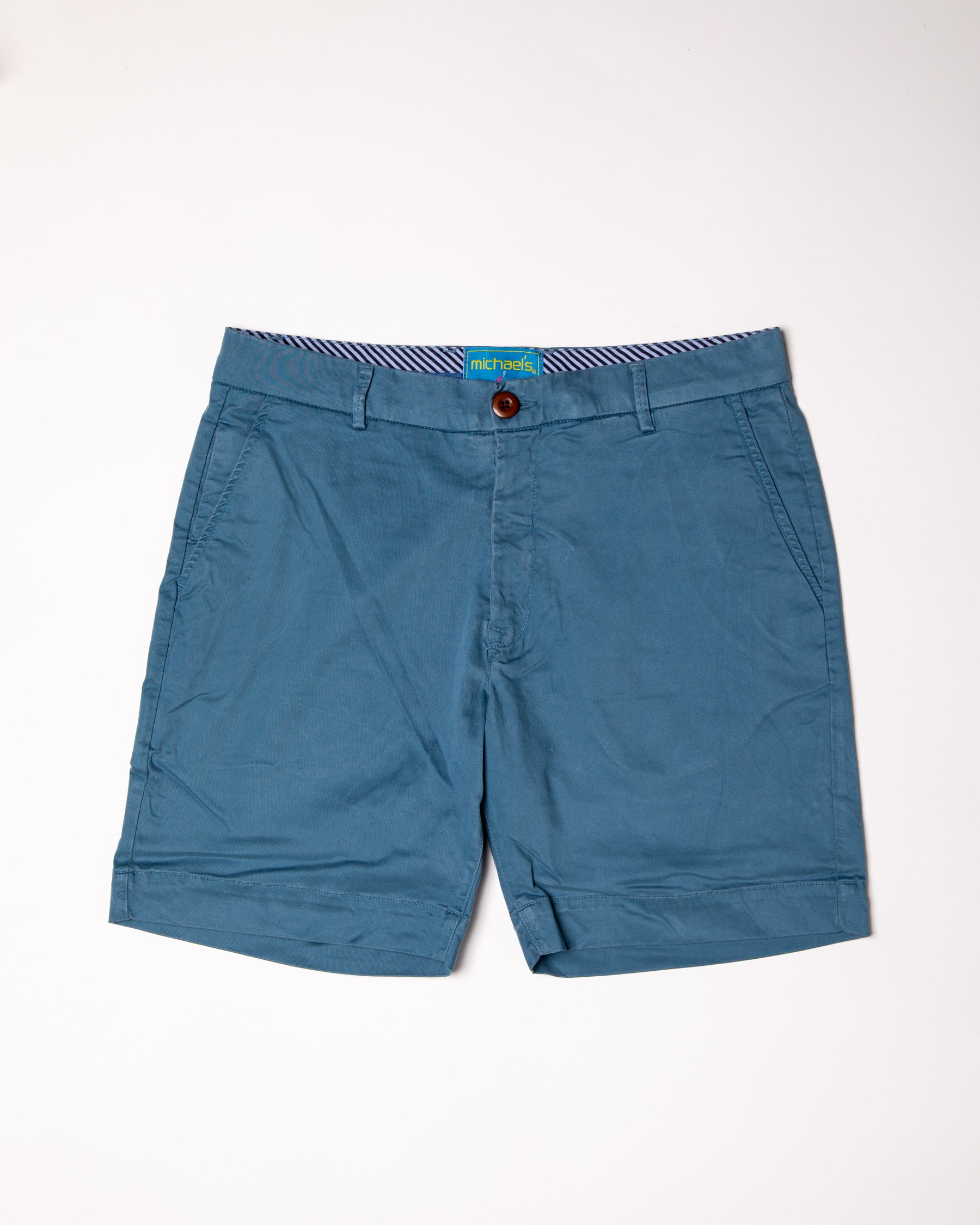 Solid Pima Cotton Stretch Short - Blue Grey