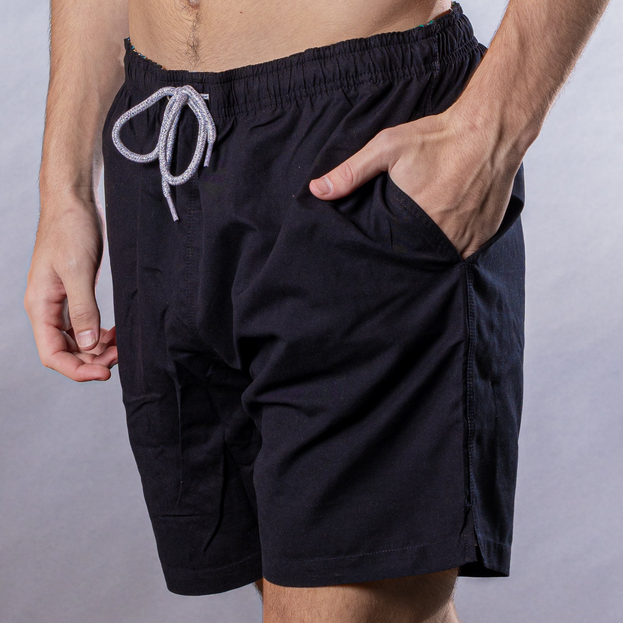 Men's Mesh Liner Swim Trunks - Solid Printed Linen