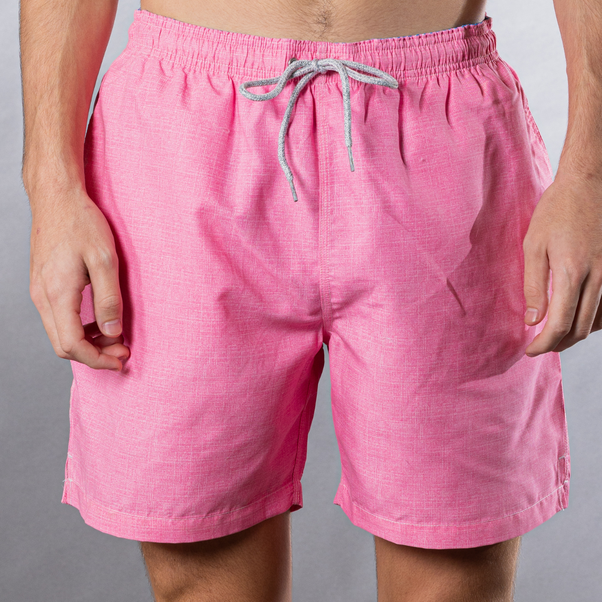 Men's Mesh Liner Swim Trunks - Solid Printed Linen