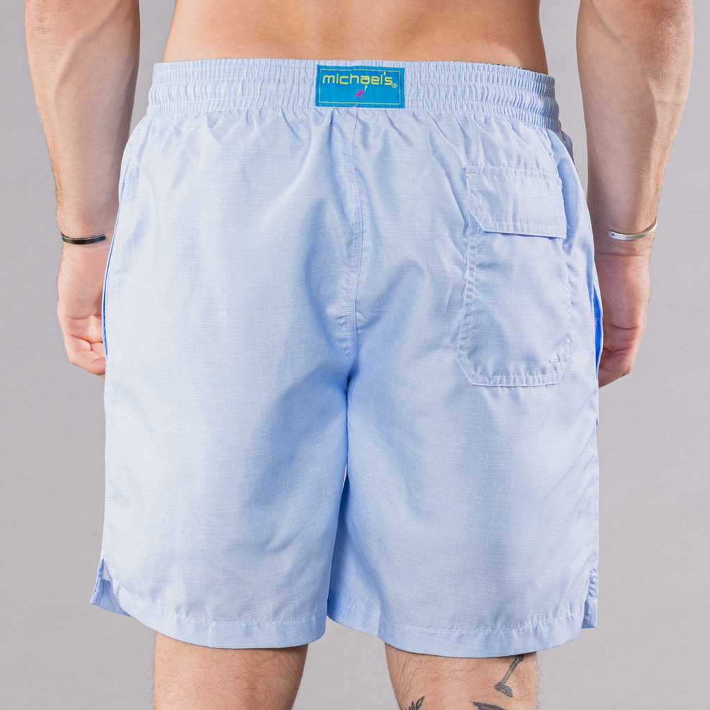 Men's Mesh Liner Swim Trunks - Solid Printed Linen