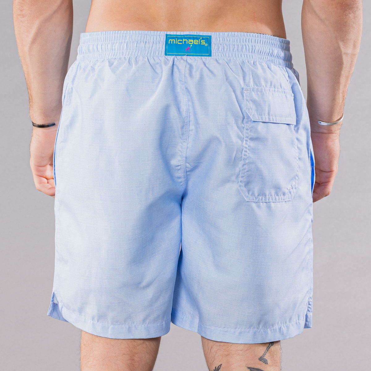 Men's Mesh Liner Swim Trunks - Solid Printed Linen