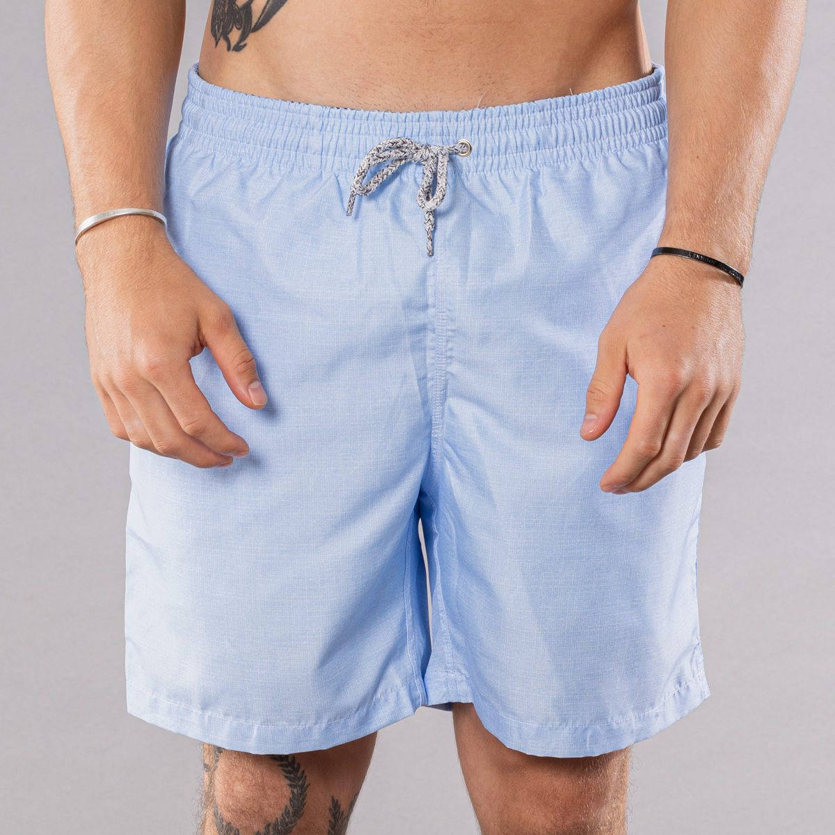 Men's Mesh Liner Swim Trunks - Solid Printed Linen