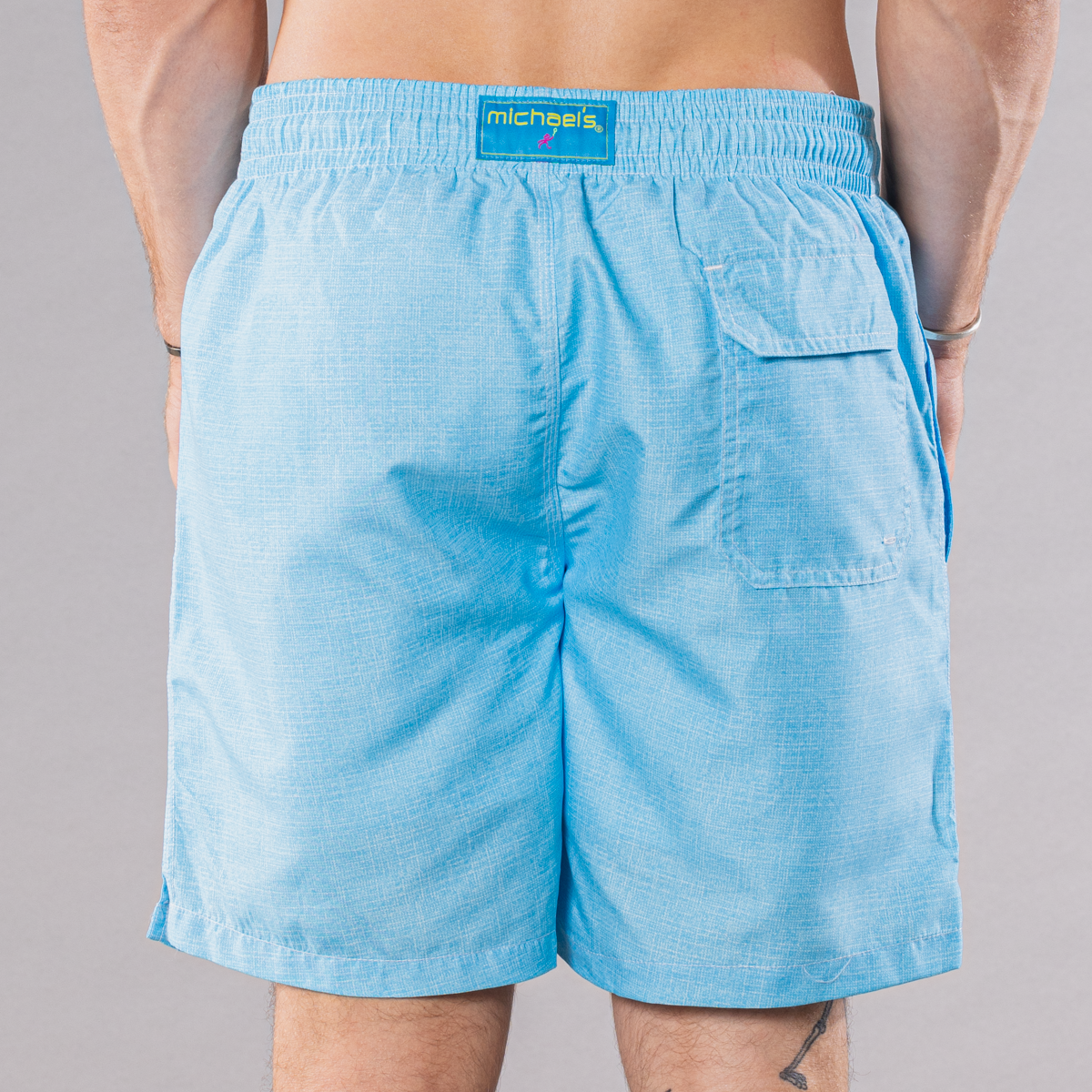 Men's Mesh Liner Swim Trunks - Solid Printed Linen