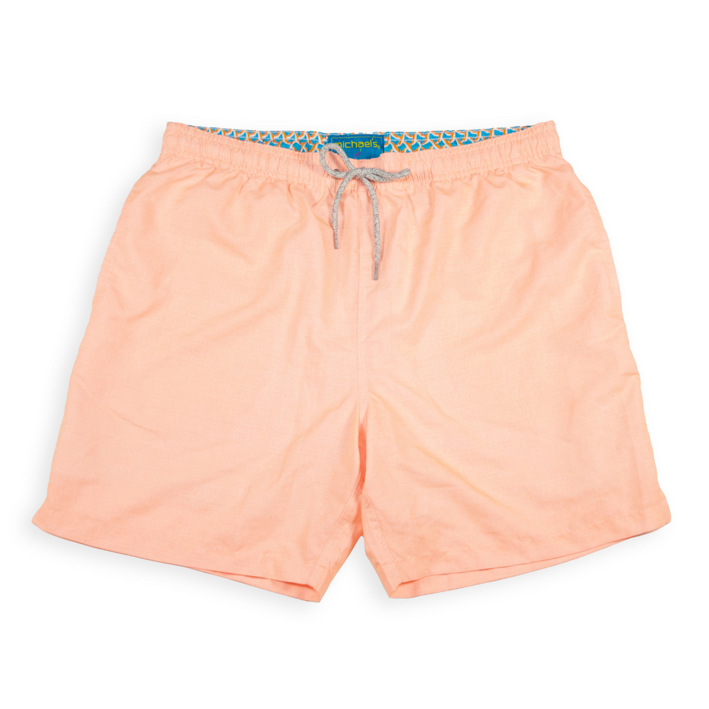 Boy's Cyclist Liner Swim Trunks - Solid Printed Linen