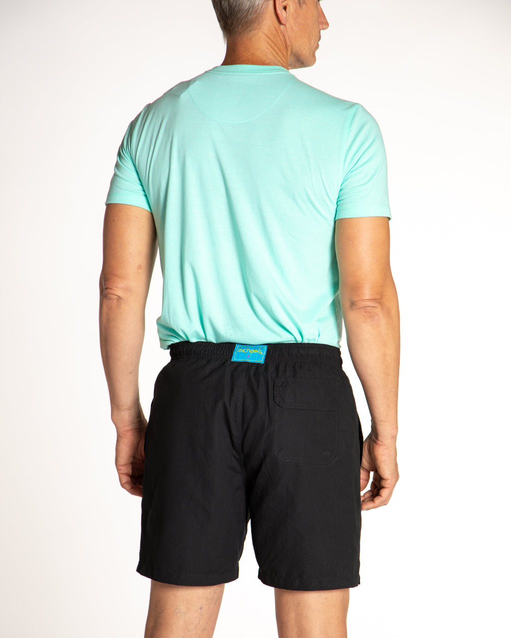 Men's Cyclist Liner Swim Trunks - Solid Linen Black