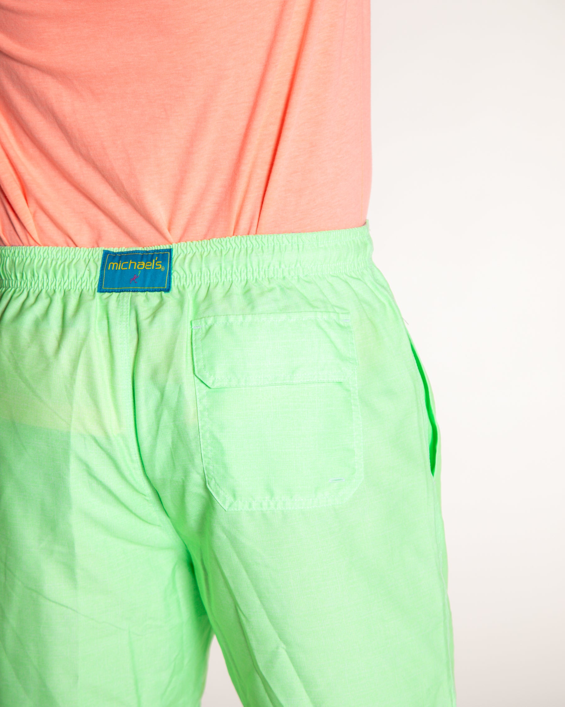 Men's Mesh Liner Swim Trunks - Solid Linen Green