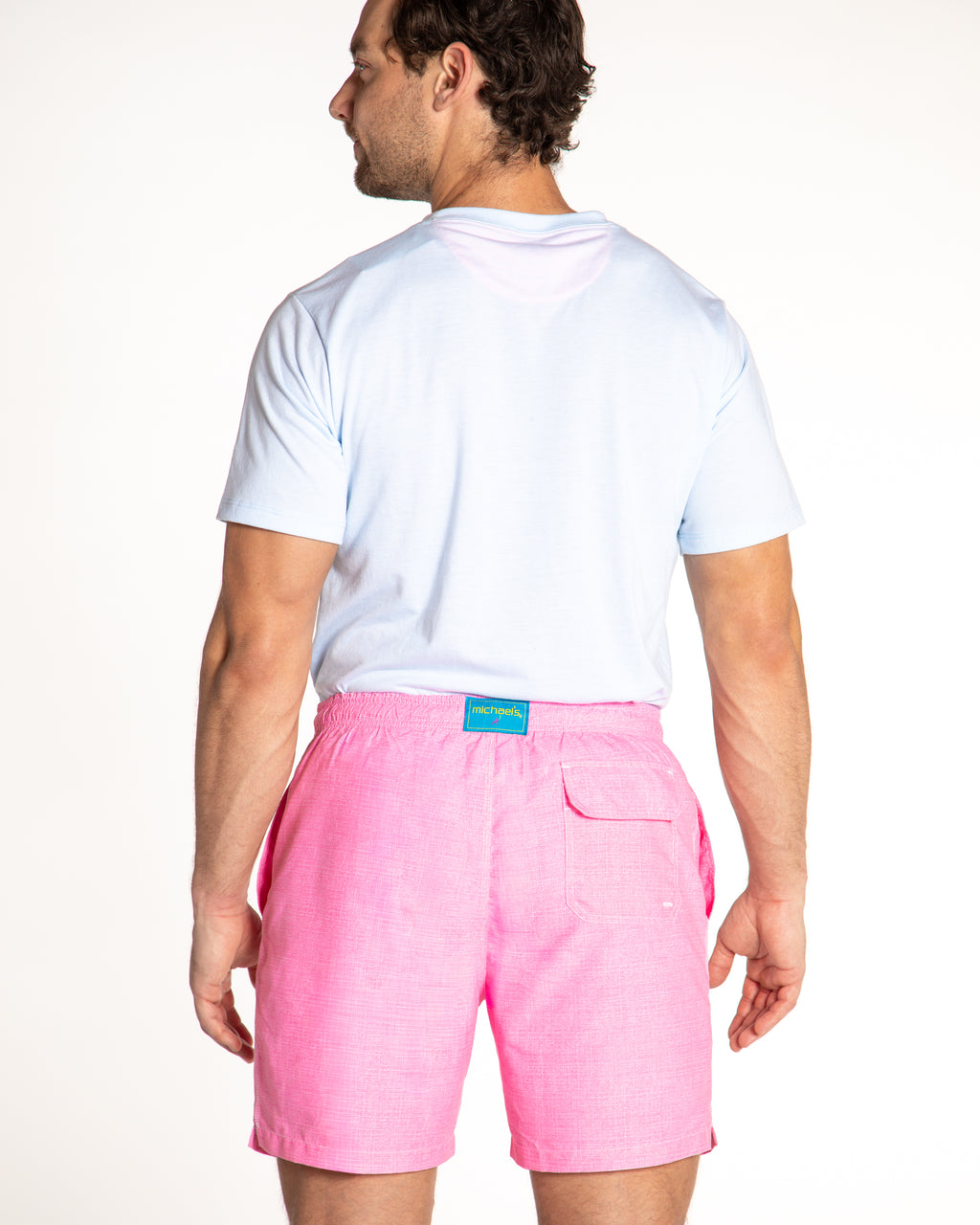 Men's Mesh Liner Swim Trunks - Solid Linen Coral