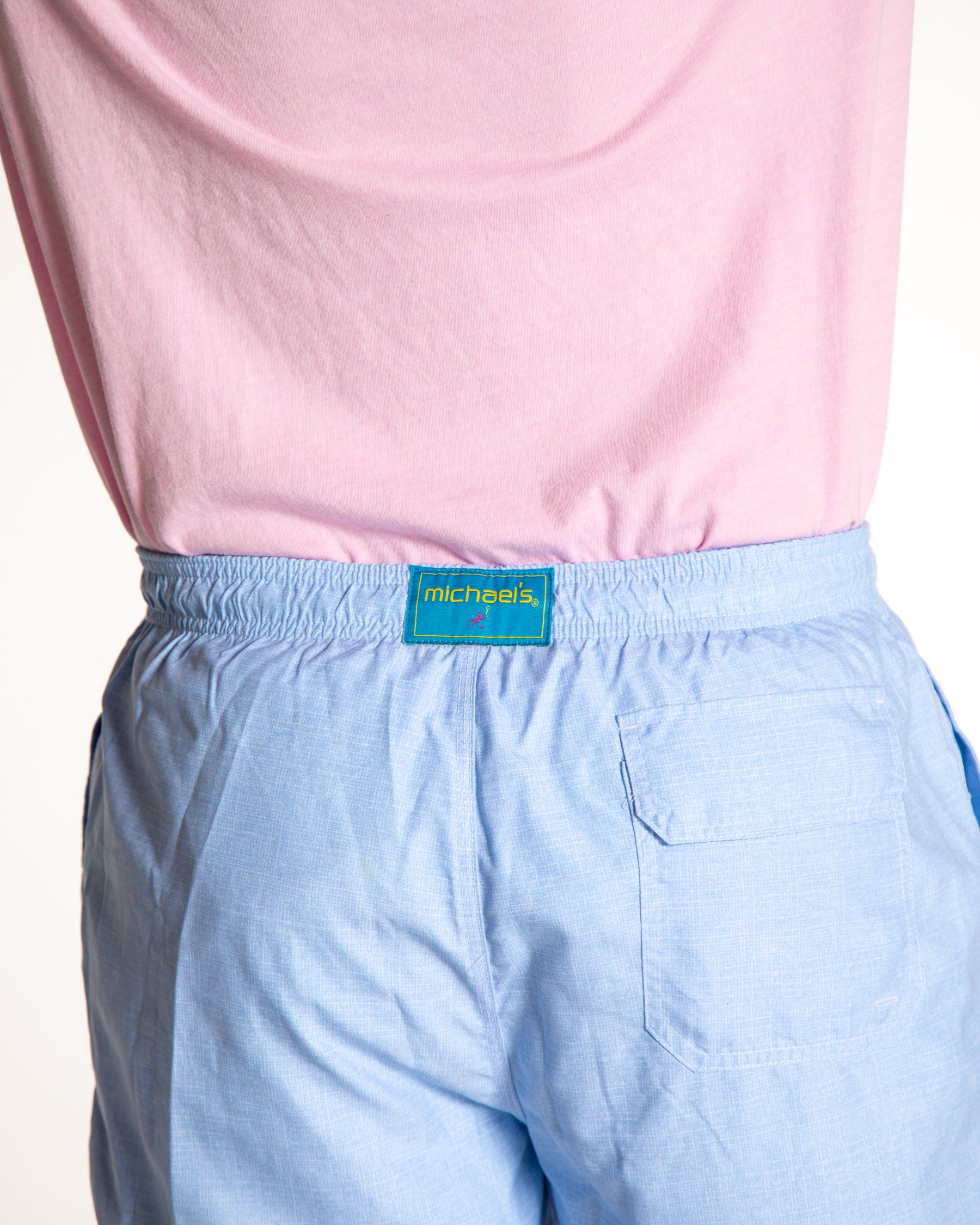 Men's Mesh Liner Swim Trunks - Solid Linen Sky