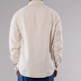 Men's Solid Long Sleeve Linen Shirt