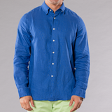 Men's Solid Long Sleeve Linen Shirt