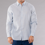 Men's Solid Long Sleeve Linen Shirt