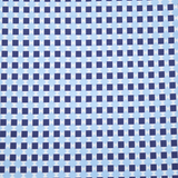 Men's Printed Pima Cotton / Stretch Short Sleeve Shirt - Squares Navy