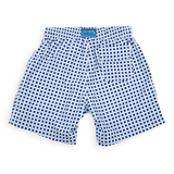Boy's Cyclist Liner Swim Trunks - Squares Navy Blue