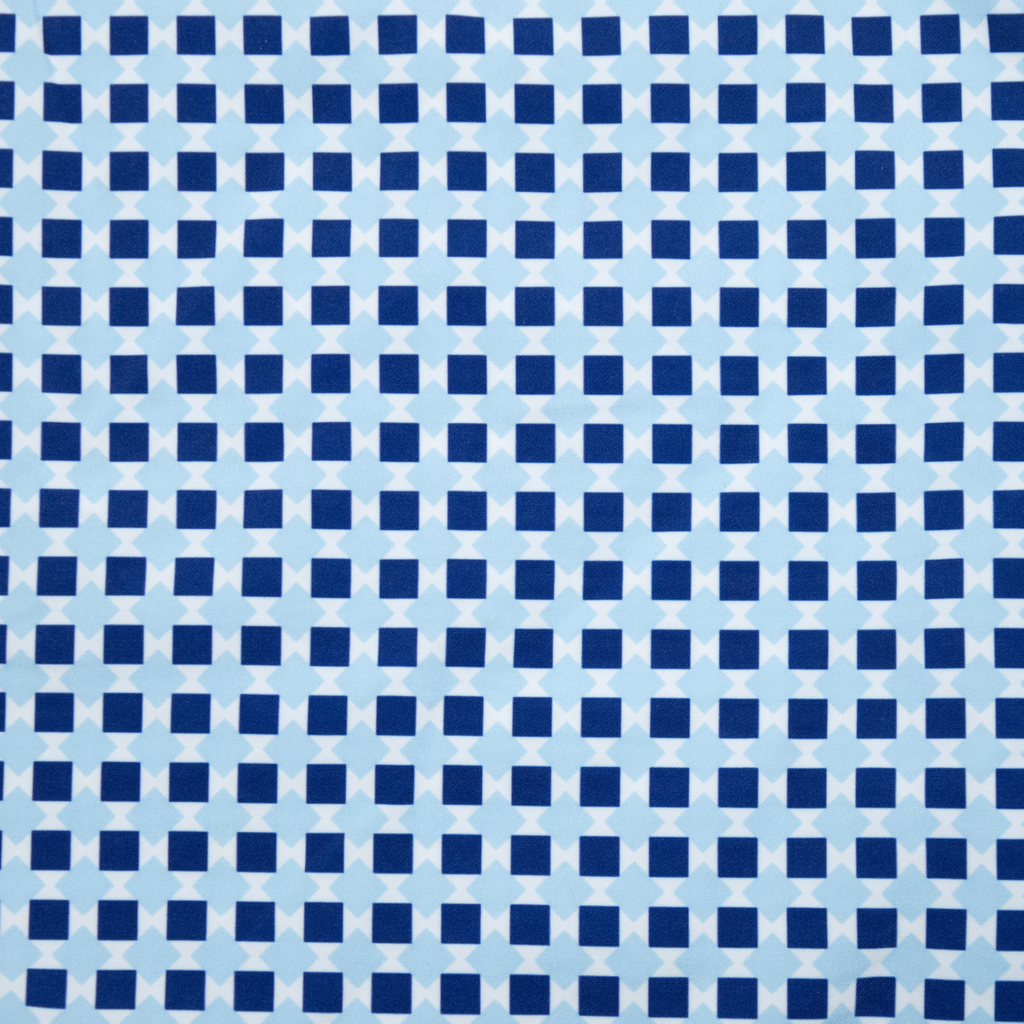 Boy's Cyclist Liner Swim Trunks - Squares Navy Blue