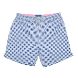 Men's Mesh Liner Swim Trunks - Squares Navy Blue