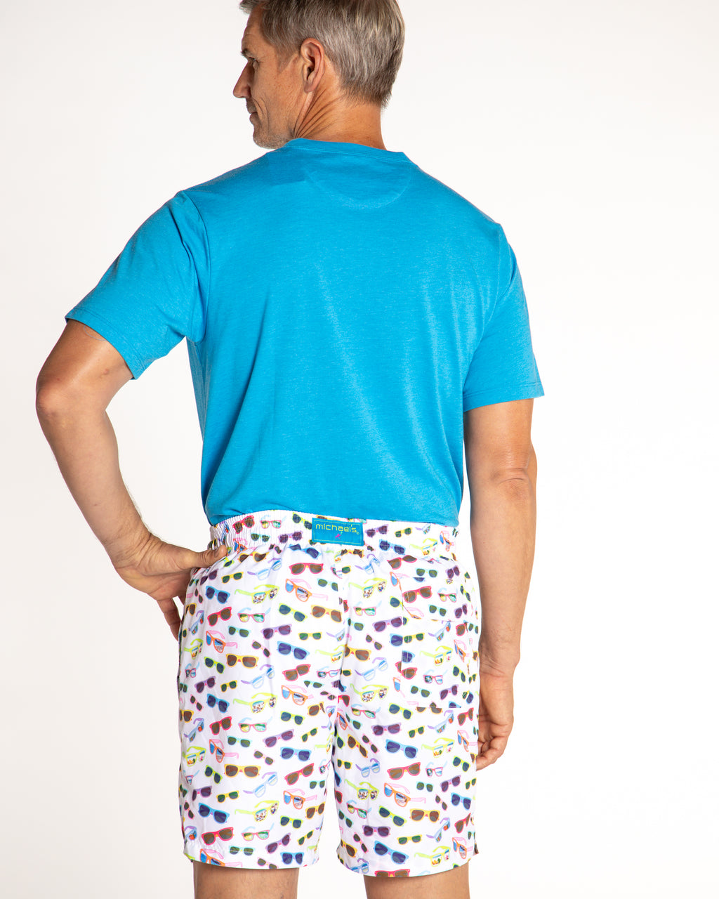 Men's Cyclist Liner Swim Trunks - Sunglasses White