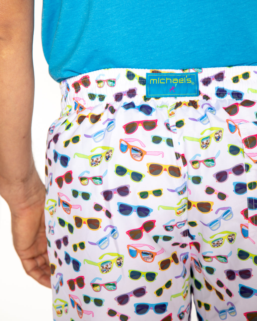 Men's Cyclist Liner Swim Trunks - Sunglasses White