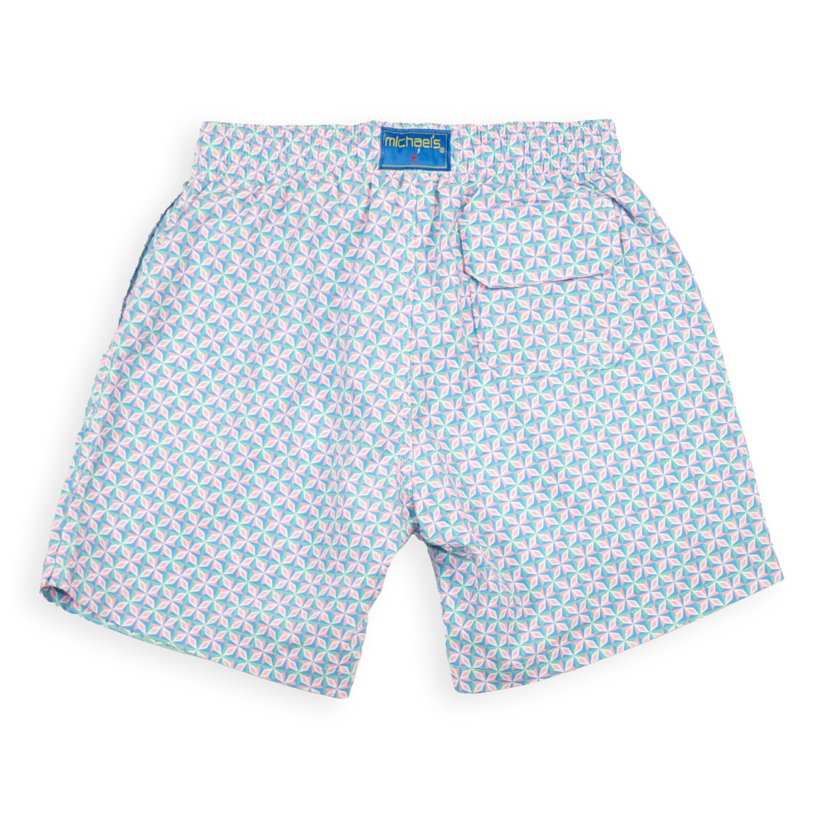 Boy's Cyclist Liner Swim Trunks - Supernova Turquoise/Pink