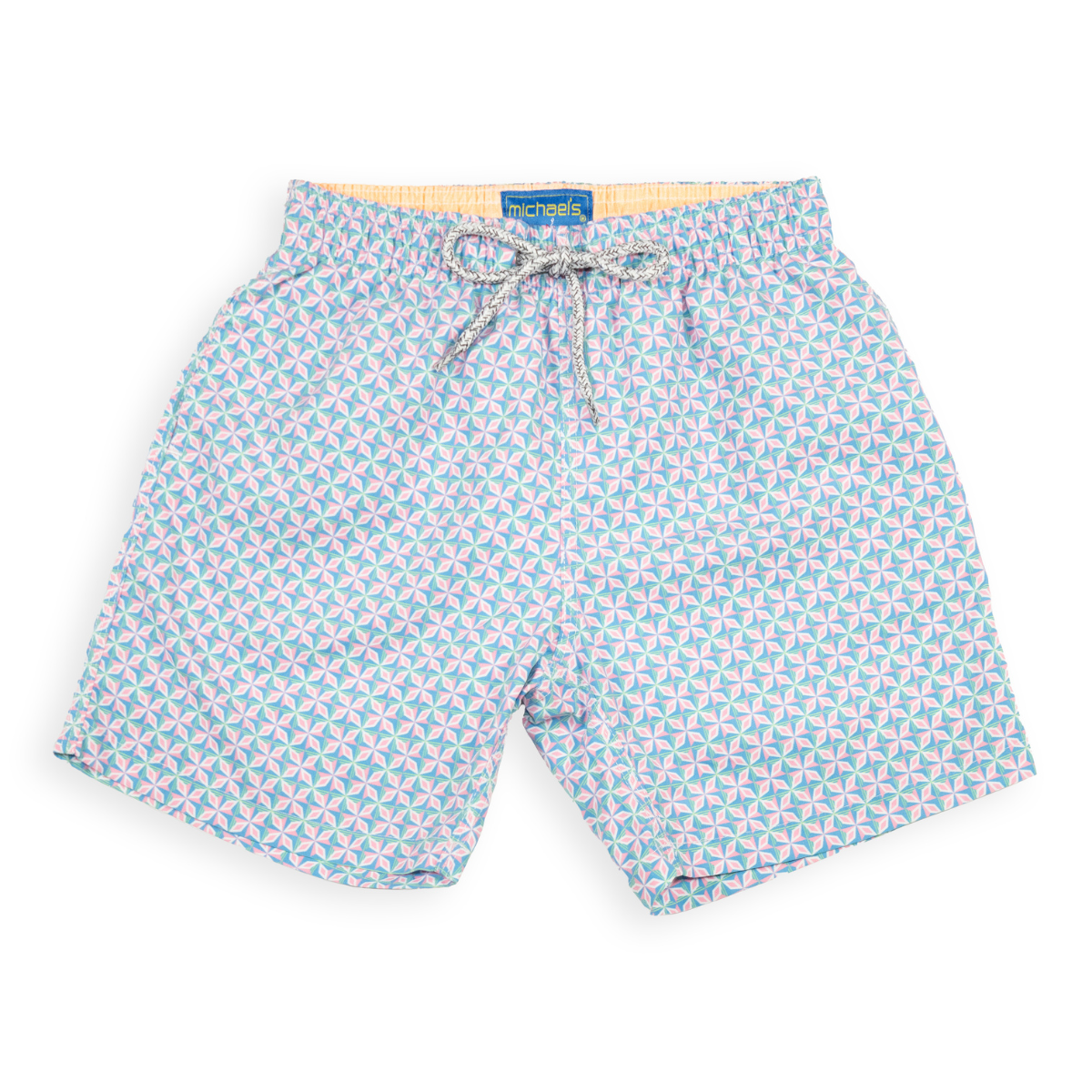 Boy's Cyclist Liner Swim Trunks - Supernova Turquoise/Pink