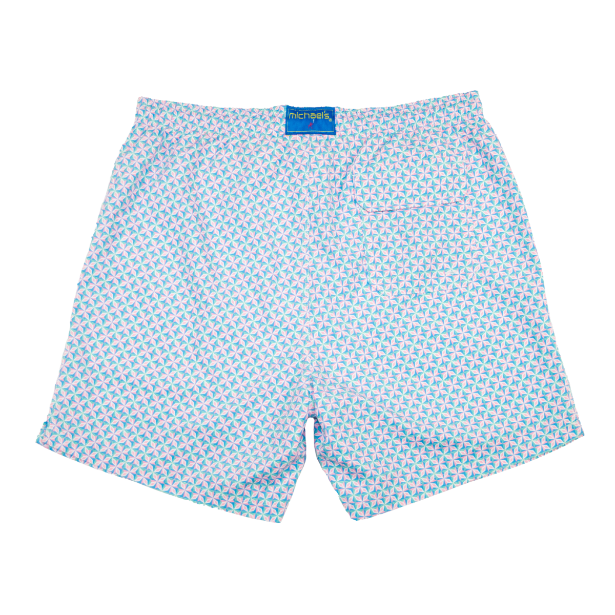 Men's Cyclist Liner Swim Trunks - Supernova Turquoise/Pink