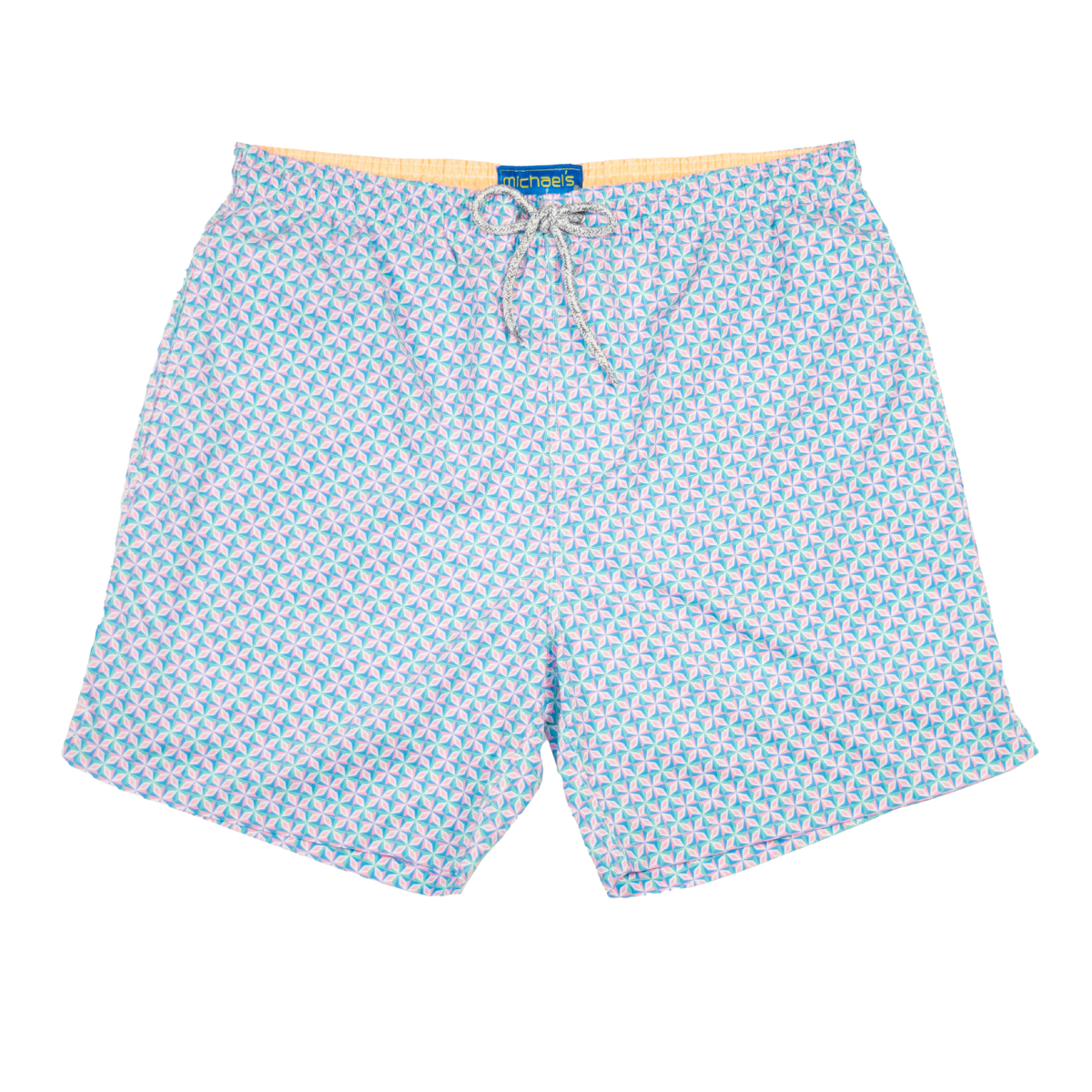 Men's Cyclist Liner Swim Trunks - Supernova Turquoise/Pink