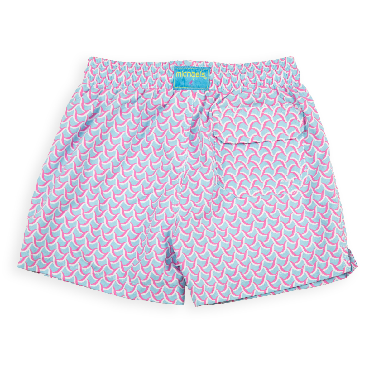 Boy's Cyclist Liner Swim Trunks - Swirl Print
